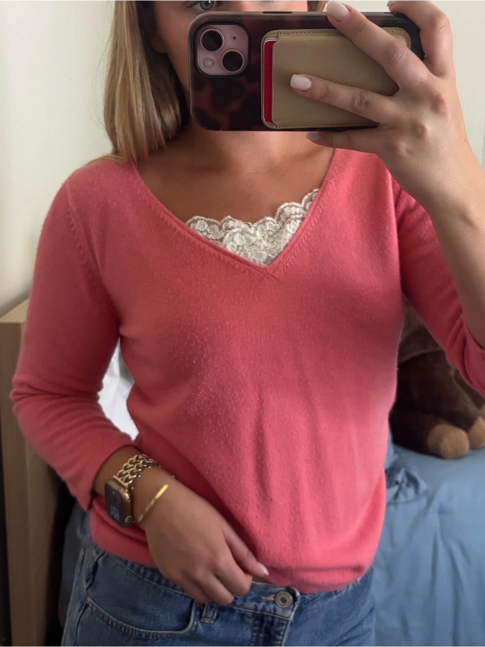 Lace Detail Quarter Sleeve Sweat